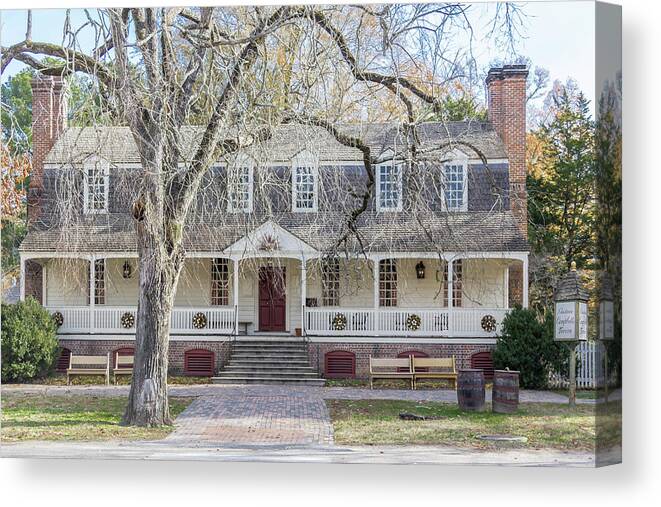 2016 Canvas Print featuring the photograph Christiana Campbell Tavern by Teresa Mucha