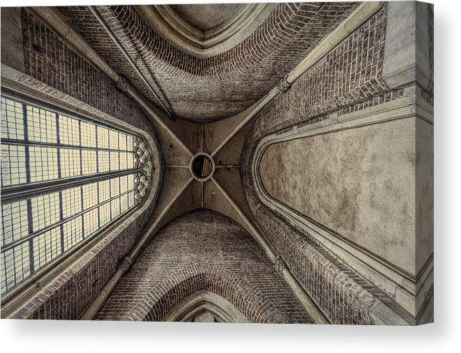 Architecture Canvas Print featuring the photograph Church Entry Hall by Jan Van Der Linden