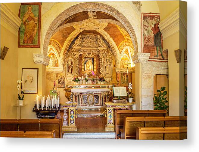 Church Of San Pietro Canvas Print featuring the photograph Church Of San Pietro by Steve Purnell and Andrew Cooper