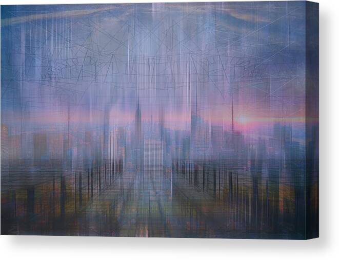 Cityscape Canvas Print featuring the photograph City in Abstract by Cheryl Day