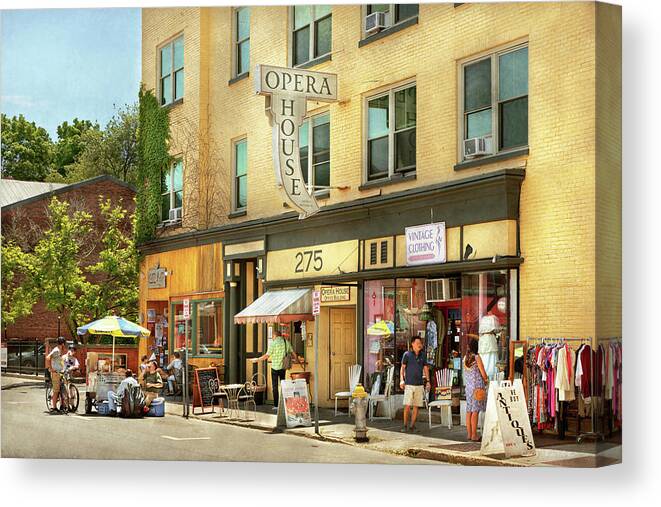 Kingston Canvas Print featuring the photograph City - Kingston NY - At the Opera House by Mike Savad
