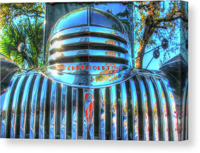 Chevrolet Canvas Print featuring the photograph Classic Chevy Truck Grill by Robert Goldwitz