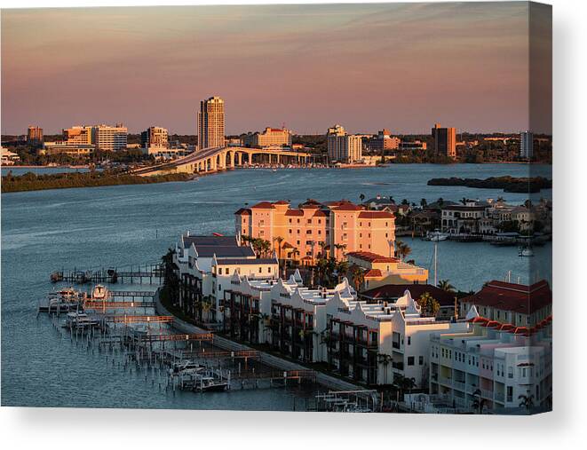 Florida Canvas Print featuring the photograph Clearwater Evening by Jeff Phillippi