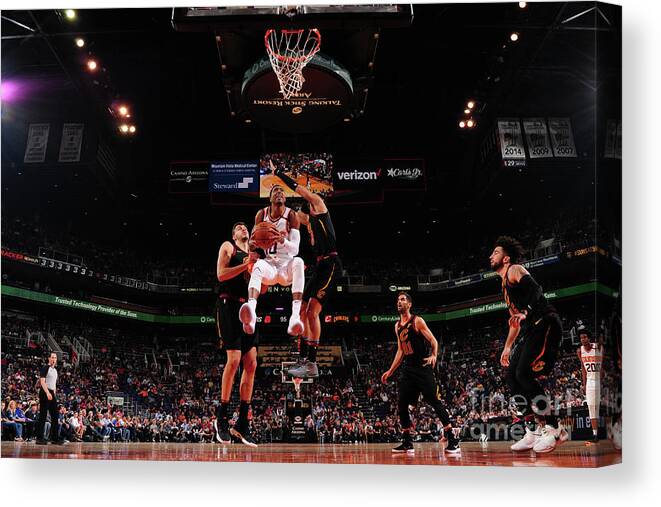 Nba Pro Basketball Canvas Print featuring the photograph Cleveland Cavaliers V Phoenix Suns by Barry Gossage