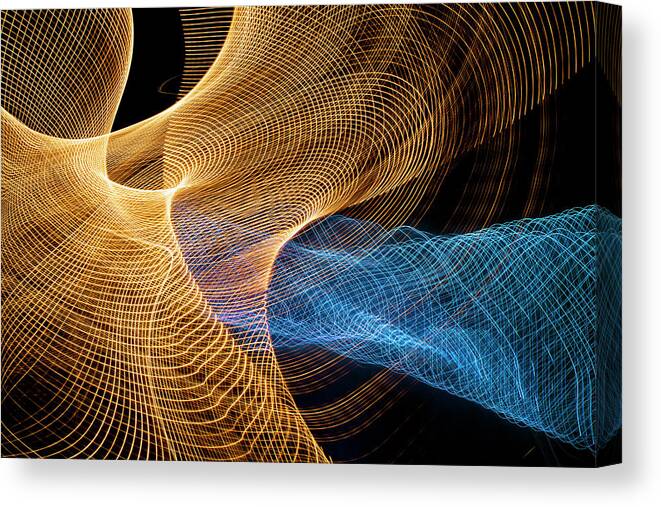 Internet Canvas Print featuring the photograph Close Up Of Flowing Light Trails by John M Lund Photography Inc
