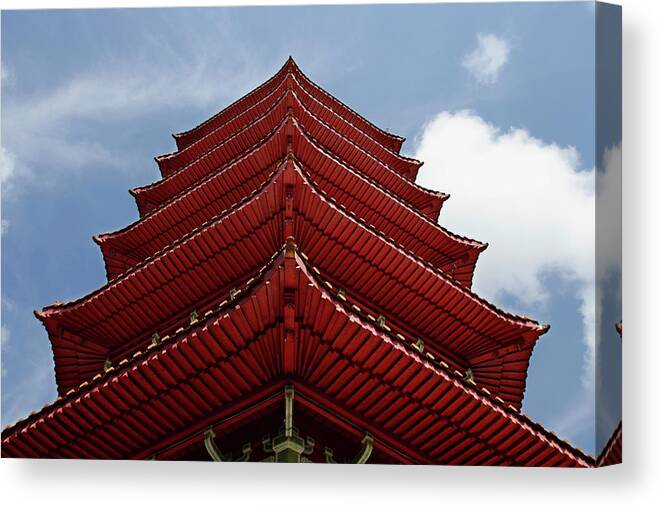 Chinese Culture Canvas Print featuring the photograph Close Up Of Pagoda Roof by Asia Images