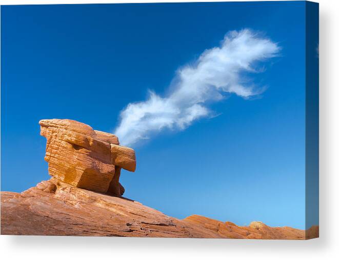 Rock Canvas Print featuring the photograph Cloud And Rock by Ed Esposito