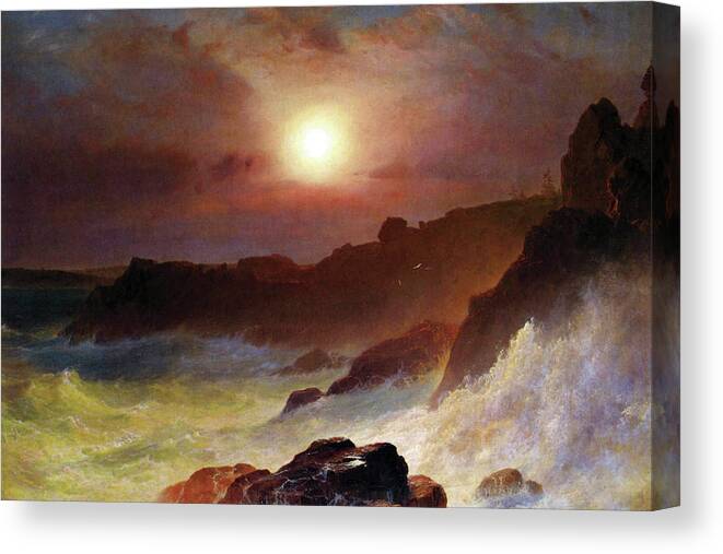 Church Canvas Print featuring the painting Coast Scene, Mount Desert by Frederic Edwin Church