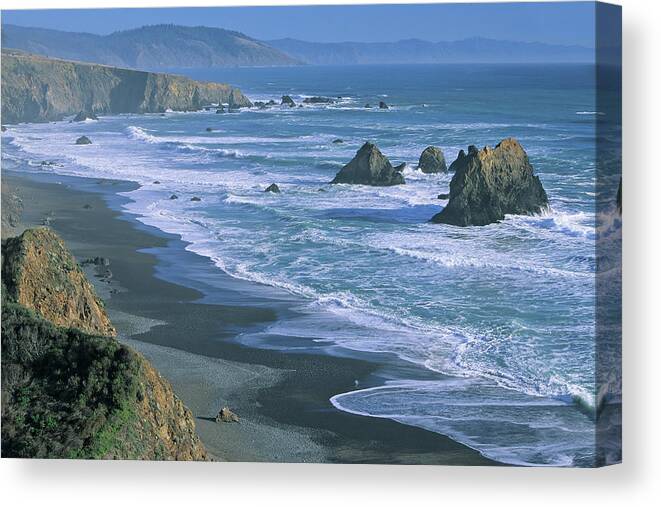 Water's Edge Canvas Print featuring the photograph Coastal California by S. Greg Panosian