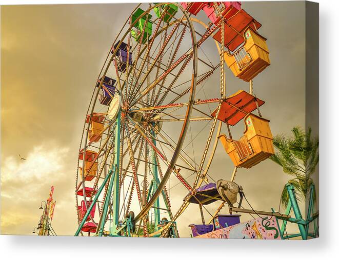 Ferris Canvas Print featuring the photograph Coastal Carnival by Christopher Rice