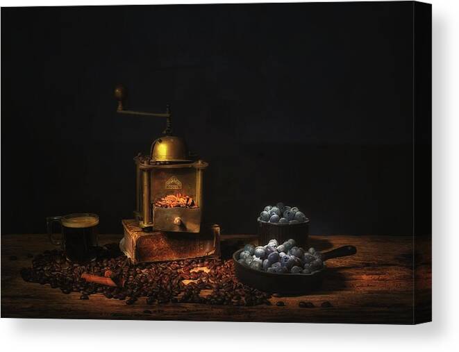 Cup Canvas Print featuring the photograph Coffee Emotions by Saskia Dingemans