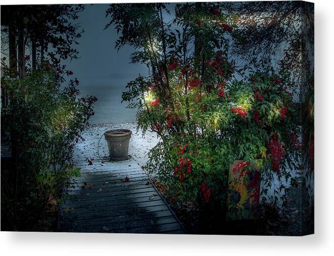 Grand Lake Canvas Print featuring the photograph Cold Winters Night by David Wagenblatt