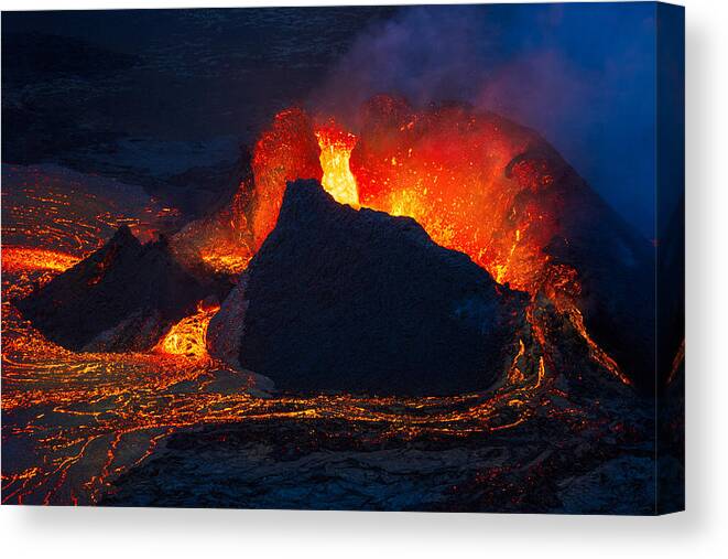 Lava Canvas Print featuring the photograph Collapse by David Martin Castan