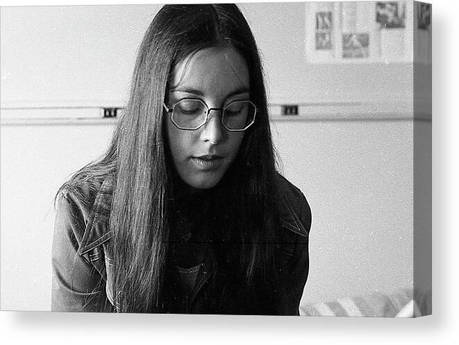 Brown University Canvas Print featuring the photograph College Student with Octagonal Eyeglasses, 1972 by Jeremy Butler