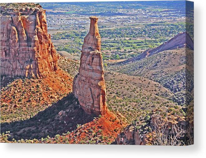 Colorado National Monument Spires Rock Formations Canvas Print featuring the photograph Colorado National Monument Spires 3097 by David Frederick
