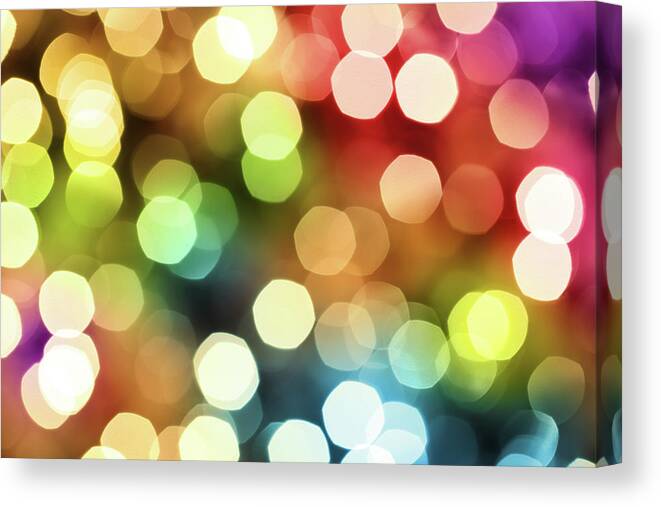 Holiday Canvas Print featuring the photograph Colorful Defocused Lights by Blackred