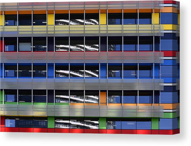 Architecture Canvas Print featuring the photograph Colorful by Mathilde Guillemot