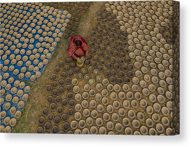 Clay Canvas Print featuring the photograph Coloring Of Clay Pots by Azim Khan Ronnie