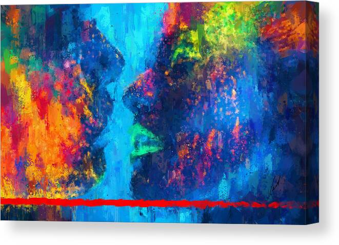 Art Canvas Print featuring the painting COLORS OF LOVE - Gravity II by Vart