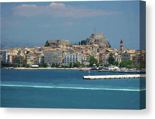 Corfu Canvas Print featuring the painting Corfu Island Greece by Dean Wittle