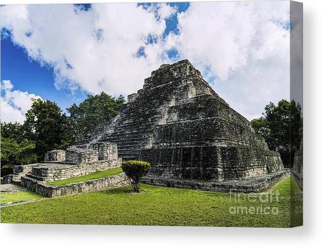 Ancient History Canvas Print featuring the photograph Costa Maya Chacchoben Mayan Ruins by Bill Frische