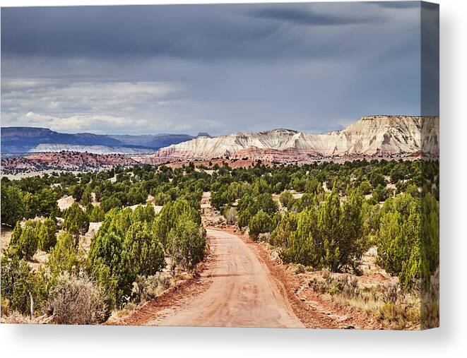 Landscape Canvas Print featuring the photograph Cottonwood Canyon Road by DPK-Photo