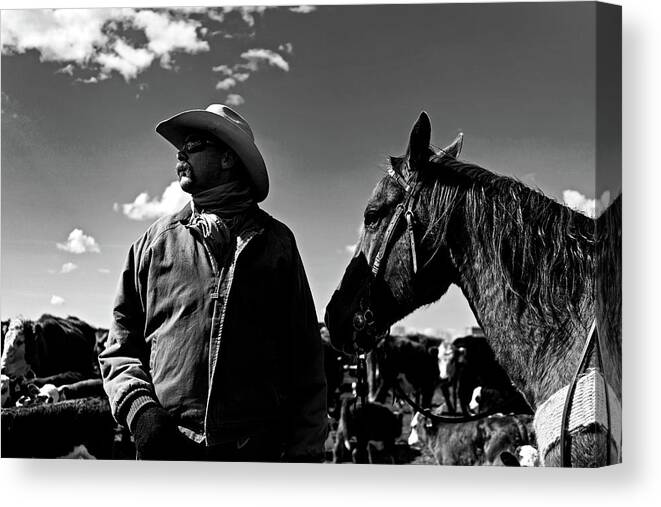 Ranch Canvas Print featuring the photograph Cowboy Portrait by Julieta Belmont