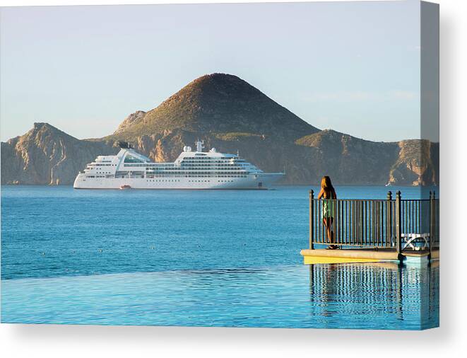 Cabo Canvas Print featuring the photograph Cruise Ship View by Bill Cubitt