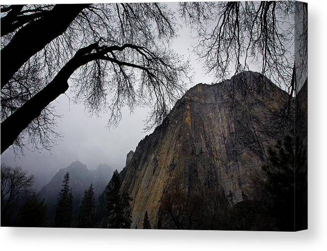 Scenics Canvas Print featuring the photograph Dark Mountain Yosemite by Fmbackx