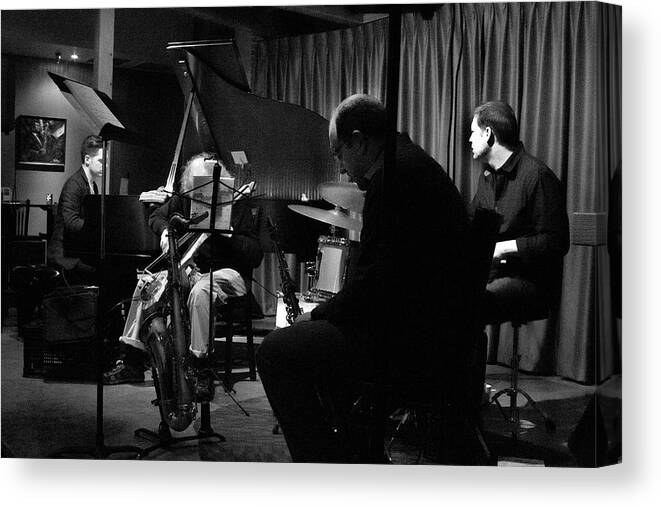 Jazz Canvas Print featuring the photograph David Friesen Quartet 5 by Lee Santa