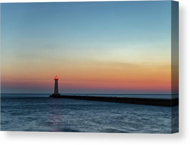 Lake Ontario Canvas Print featuring the photograph Dawn at Sodus Point by Rod Best