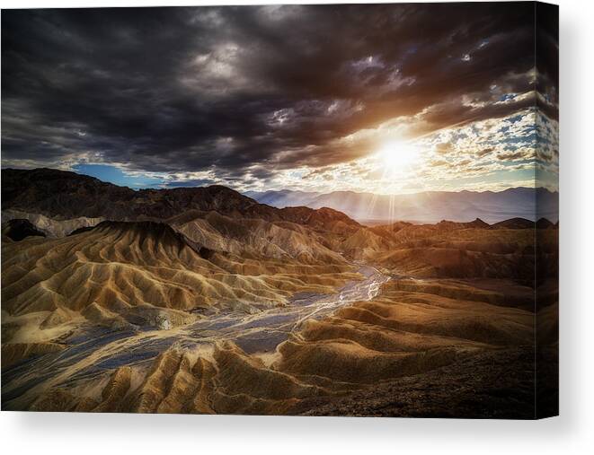 Badwater Canvas Print featuring the photograph Death Valley by Juan Pablo Demiguel
