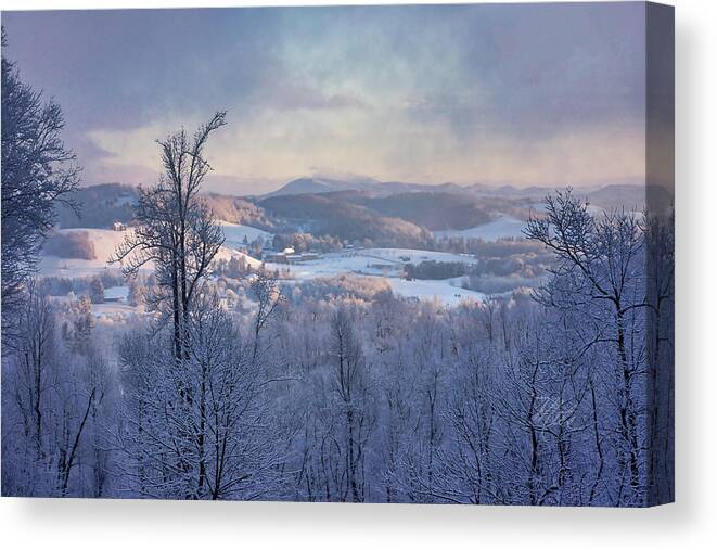 Fraser's Ridge Canvas Print featuring the photograph Fraser's Ridge in Winter by Meta Gatschenberger