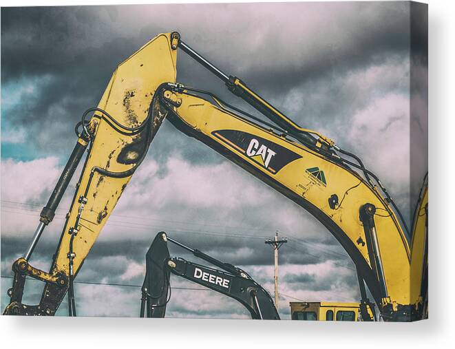 Construction Canvas Print featuring the photograph Deere Cat by Jim Love