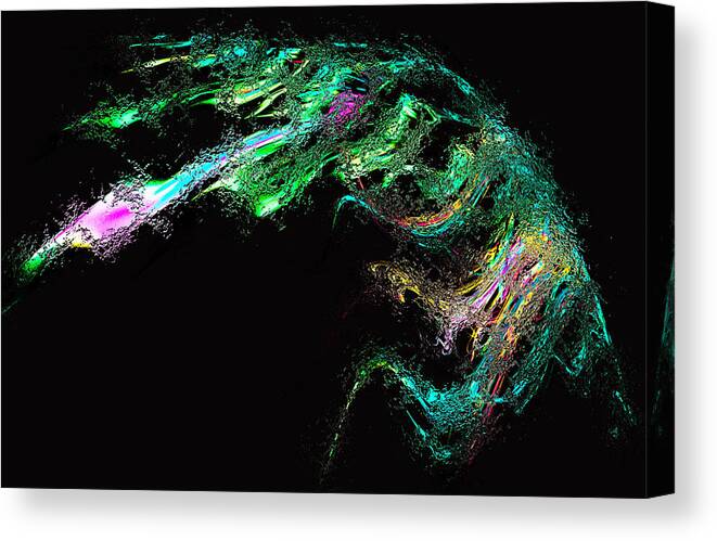 Flying Canvas Print featuring the digital art Deluxe Wing of Beauty Green by Don Northup