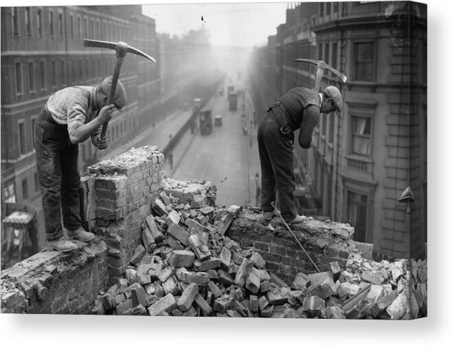 Working Canvas Print featuring the photograph Demolition by J. A. Hampton