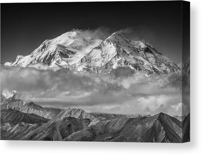 Mountain Canvas Print featuring the photograph Denali From The Opposing Ridge Line by Jeffrey C. Sink