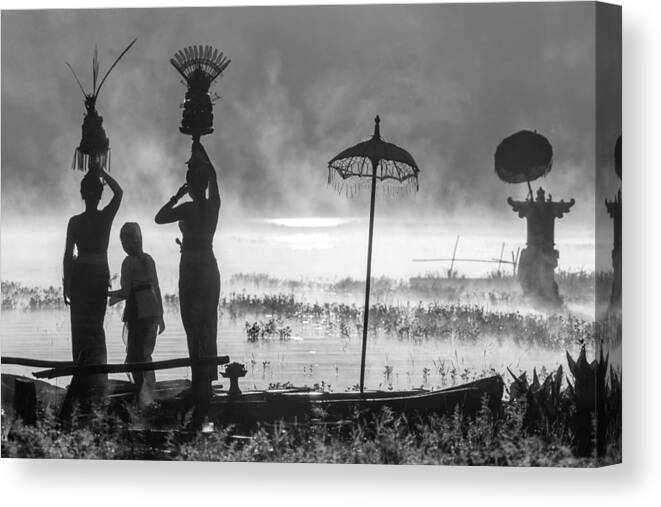 Bali Canvas Print featuring the photograph Devotion by Angesvdl
