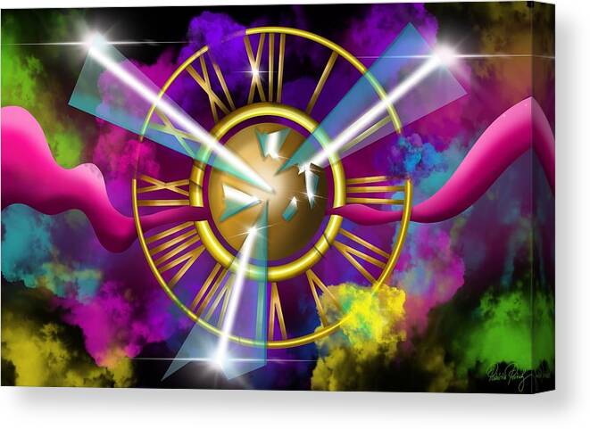 Colorful Canvas Print featuring the painting Die Zeitreise - The Time Travel by Patricia Piotrak