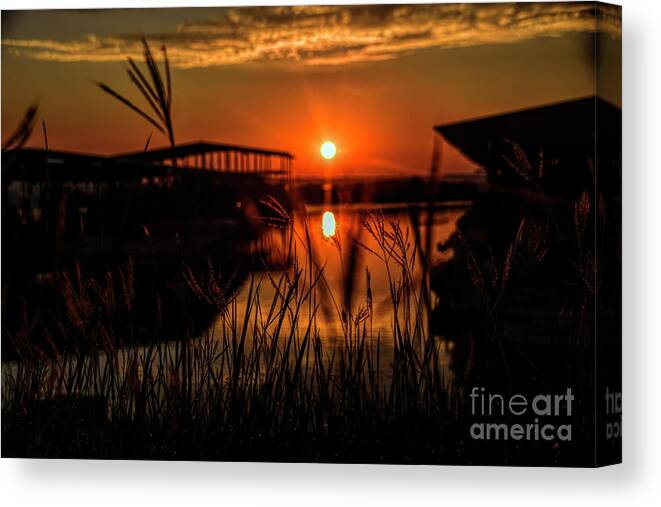 Sunrise Canvas Print featuring the photograph Distant Sunrise by Diana Mary Sharpton