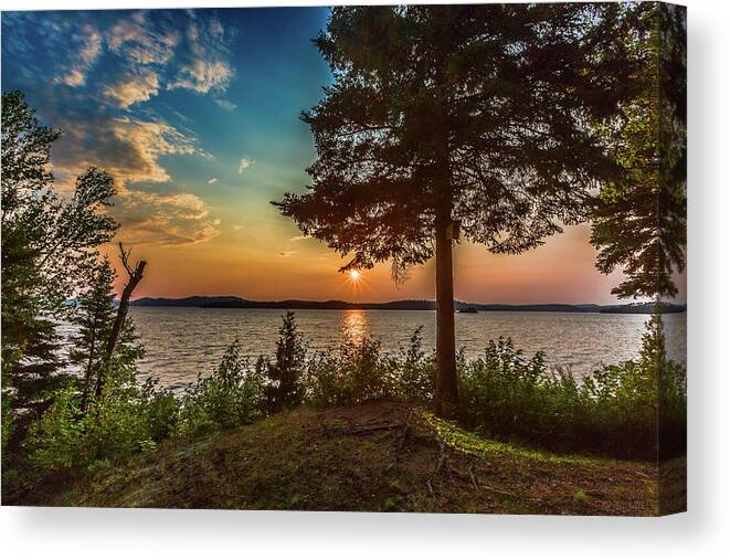 Sunset Canvas Print featuring the photograph Dog Lake Sunset by Joe Holley