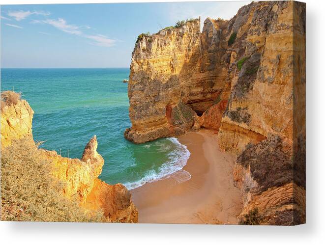 Algarve Canvas Print featuring the photograph Dona Ana Beach by M Swiet Productions
