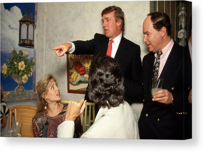 Marla Maples Canvas Print featuring the photograph Donald Trump And Marla Maples by Mediapunch