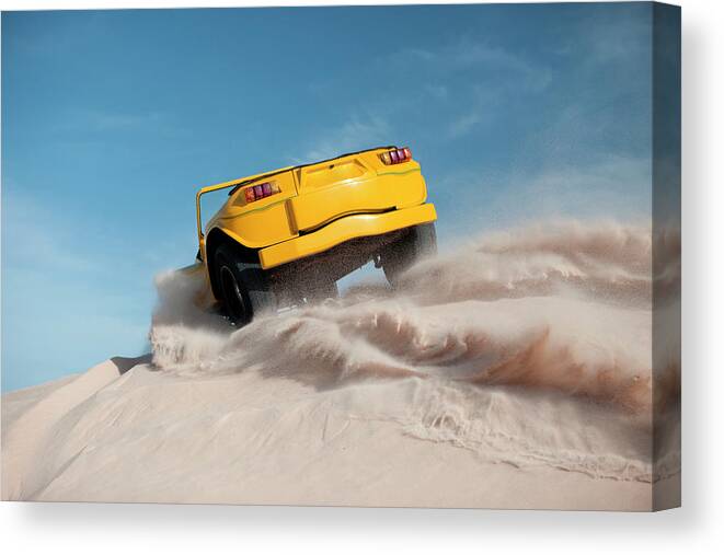 Dust Canvas Print featuring the photograph Driving On Sand, Jericoacoara, Brazil by Tunart