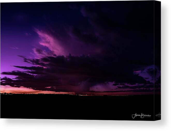 Thunderstorm Canvas Print featuring the photograph Dying Storm by Aaron Burrows