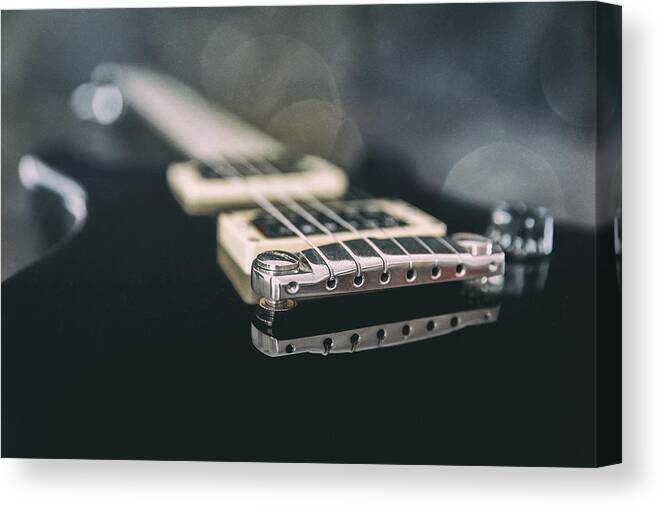 Guitar Canvas Print featuring the photograph E-guitar by Roswitha Schleicher-schwarz