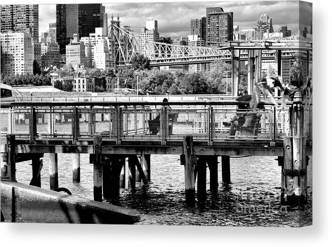 Cityscape Canvas Print featuring the photograph East RiverScape No.1 by Steve Ember