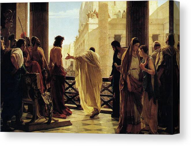 Christian Canvas Print featuring the painting Ecco Homo by Antonio Ciseri