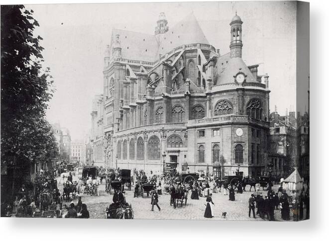 People Canvas Print featuring the photograph Eglise Saint-eustache by Hulton Archive