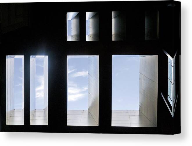 Sky Canvas Print featuring the photograph Eight Skylights And A Window by Linda Wride